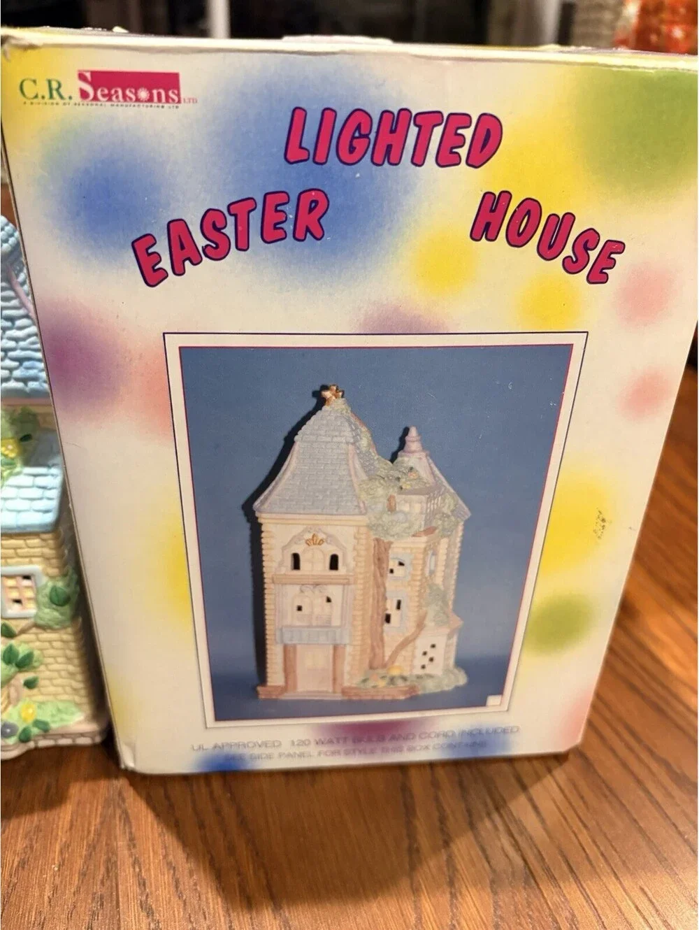 Easter Bunny Vintage Porcelain Light Up Village House House With Cord
